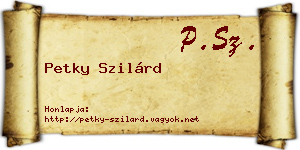 Petky Szilárd névjegykártya